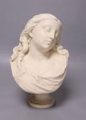 A 19th century Copeland bust 'Happy Dream', height 30cmCONDITION: Various black marks to base and