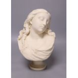 A 19th century Copeland bust 'Happy Dream', height 30cmCONDITION: Various black marks to base and