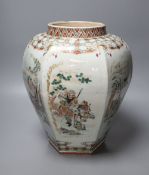 A 19th century Japanese Kutani hexagonal vase, height 32cm