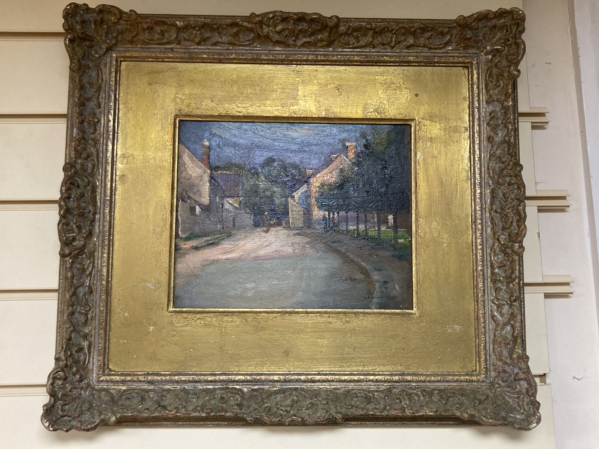 Leslie R. Poole Smith (Exh. 1908-1926), oil on card, French village street scene, 21 x 26cm - Image 2 of 3