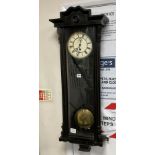 A 19th century ebonised Vienna regulator wall clock, height 94cm