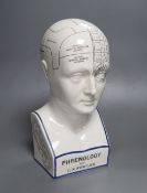 An L.N. Fowler pottery phrenology head, late 19th century, height 29cmCONDITION: Provenance - Alfred
