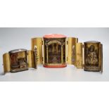 Three Japanese lacquer portable shrines (zushi), 19th century, tallest 15cmCONDITION: Provenance -