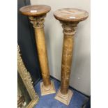 A pair corinthian column pedestals, height 114cm