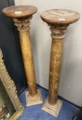 A pair corinthian column pedestals, height 114cm