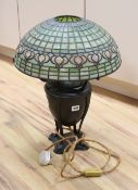 A decorative Tiffany style lamp, overall height 53cm (a.f.)