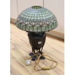 A decorative Tiffany style lamp, overall height 53cm (a.f.)