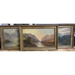 W. Richards (Jamieson), three oils on canvas, Aberfeldy, Glen Shiel and Untitled, signed, 30 x 50cm