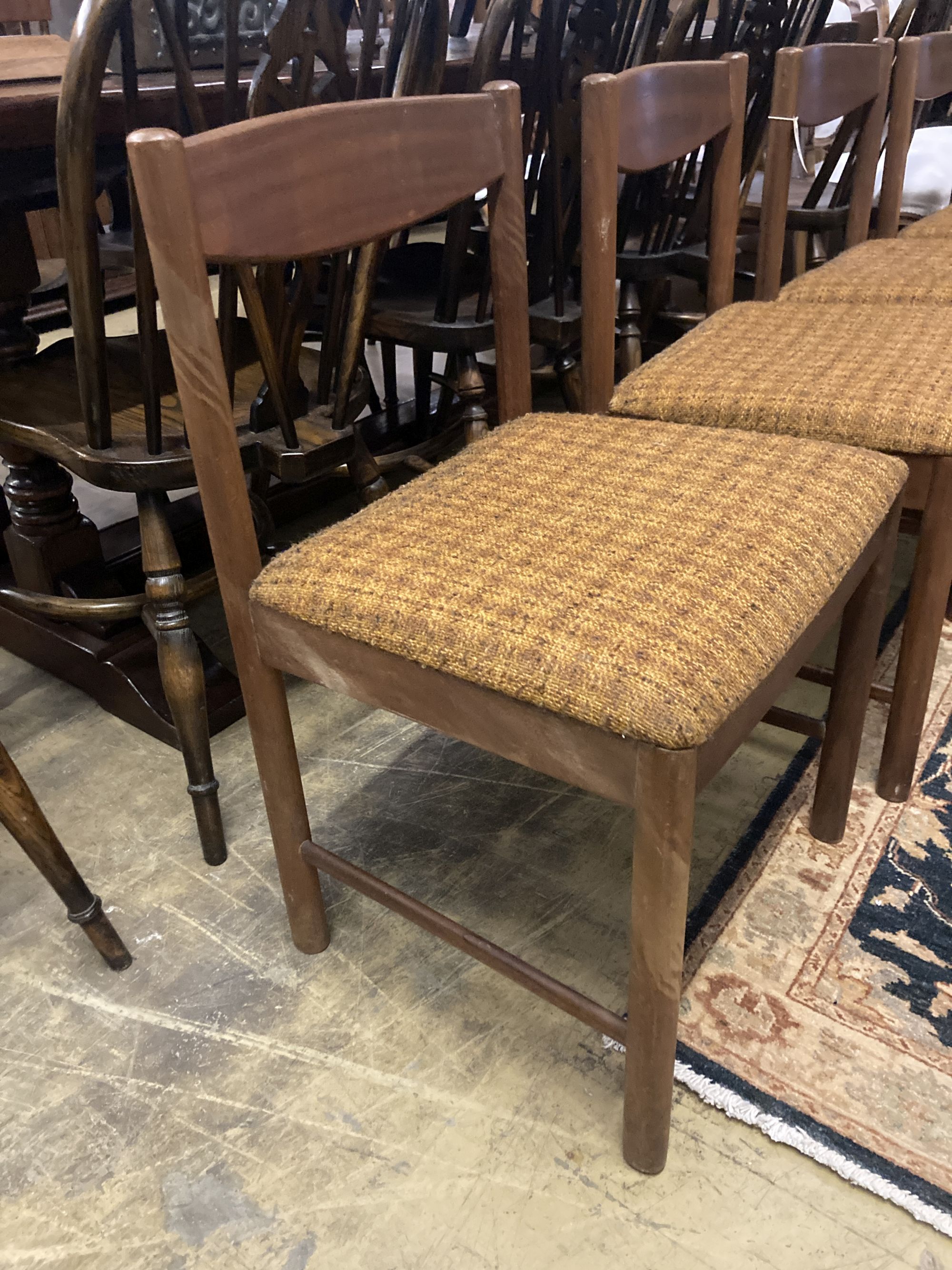 A set of four mid century Macintosh teak dining chairs, model 4003 - Image 3 of 3