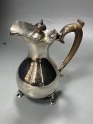 A George V silver hot water pot, Horace Woodward & Co Ltd, Birmingham, 1919, height, 21.3cm, gross
