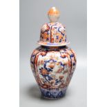 An Imari vase and cover, height 34cm