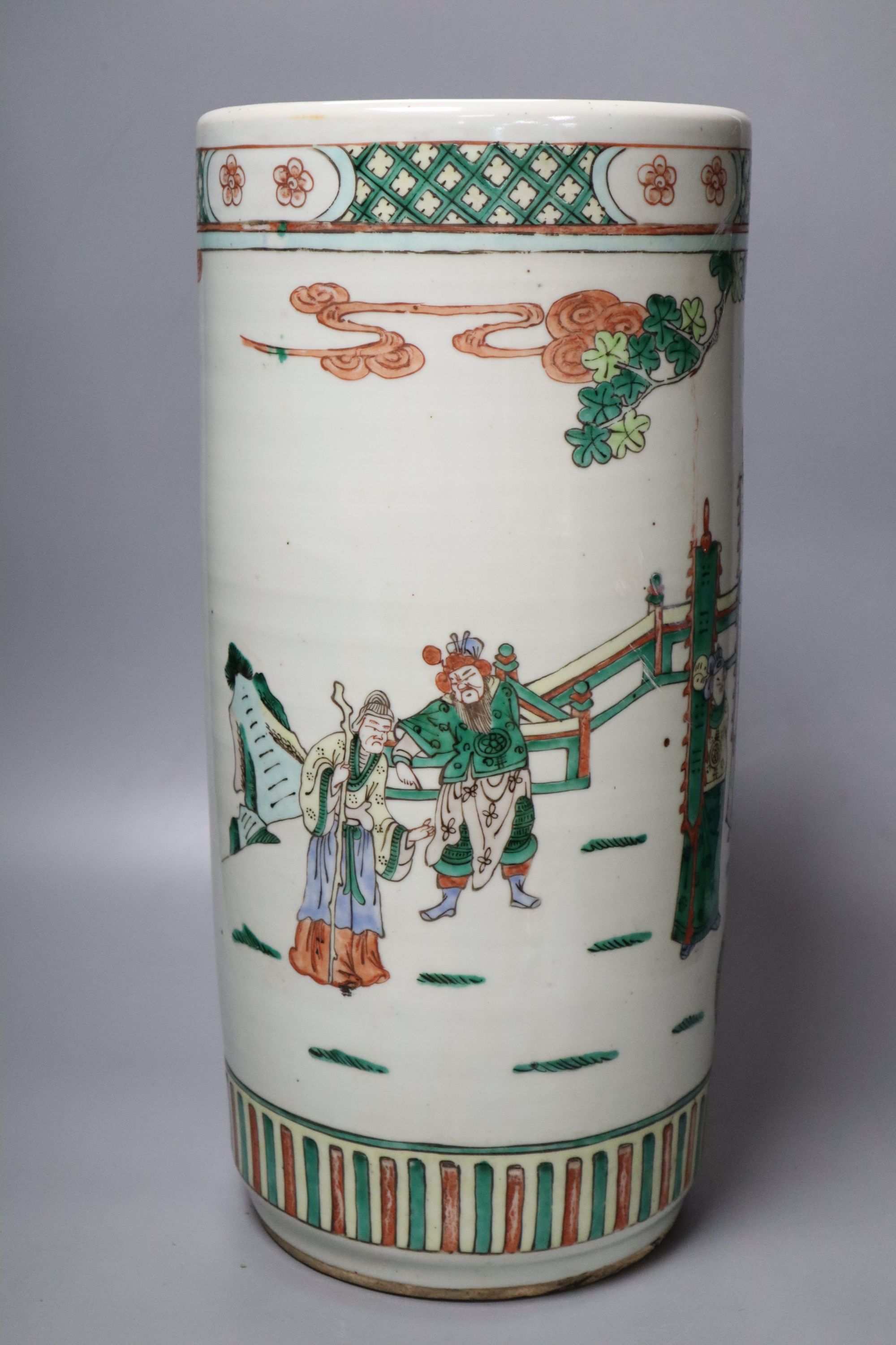 A Chinese famille verte stick stand, early 20th century, height 44cmCONDITION: Provenance - Alfred - Image 3 of 5