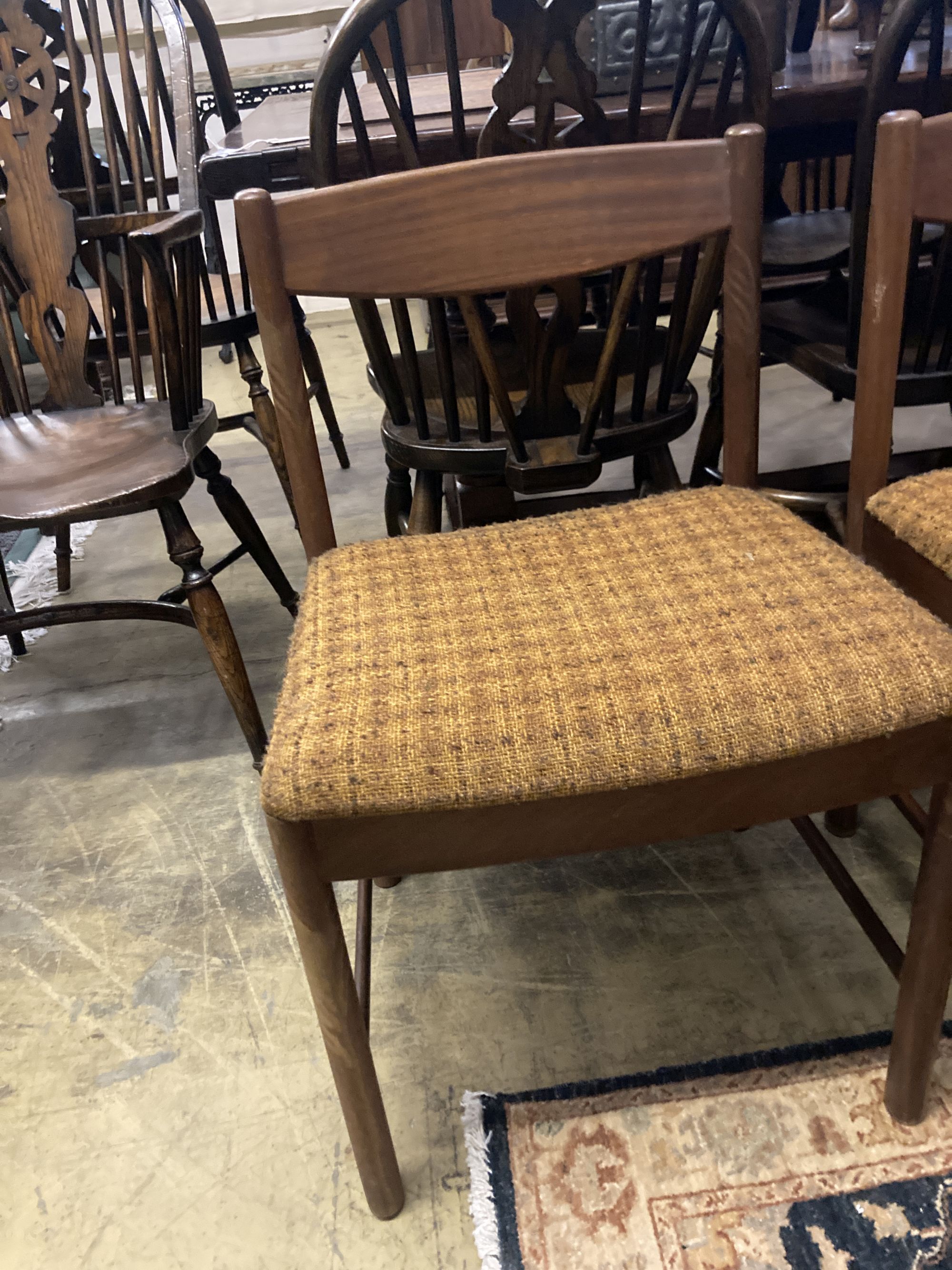 A set of four mid century Macintosh teak dining chairs, model 4003 - Image 2 of 3