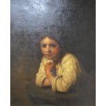 Victorian School, oil on canvas, Half length portrait of a boy, 75 x 62cm