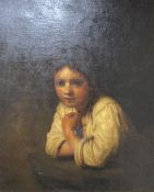 Victorian School, oil on canvas, Half length portrait of a boy, 75 x 62cm