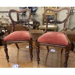 A set of four Victorian mahogany dining chairs