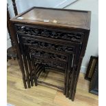 A Chinese nest of four hongmu tables, width 50cm depth 36cm height 72cmCONDITION: Provenance -