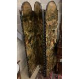 A Victorian three-fold decoupage screen, each panel with arched top, depth 53cm, height 183cm with