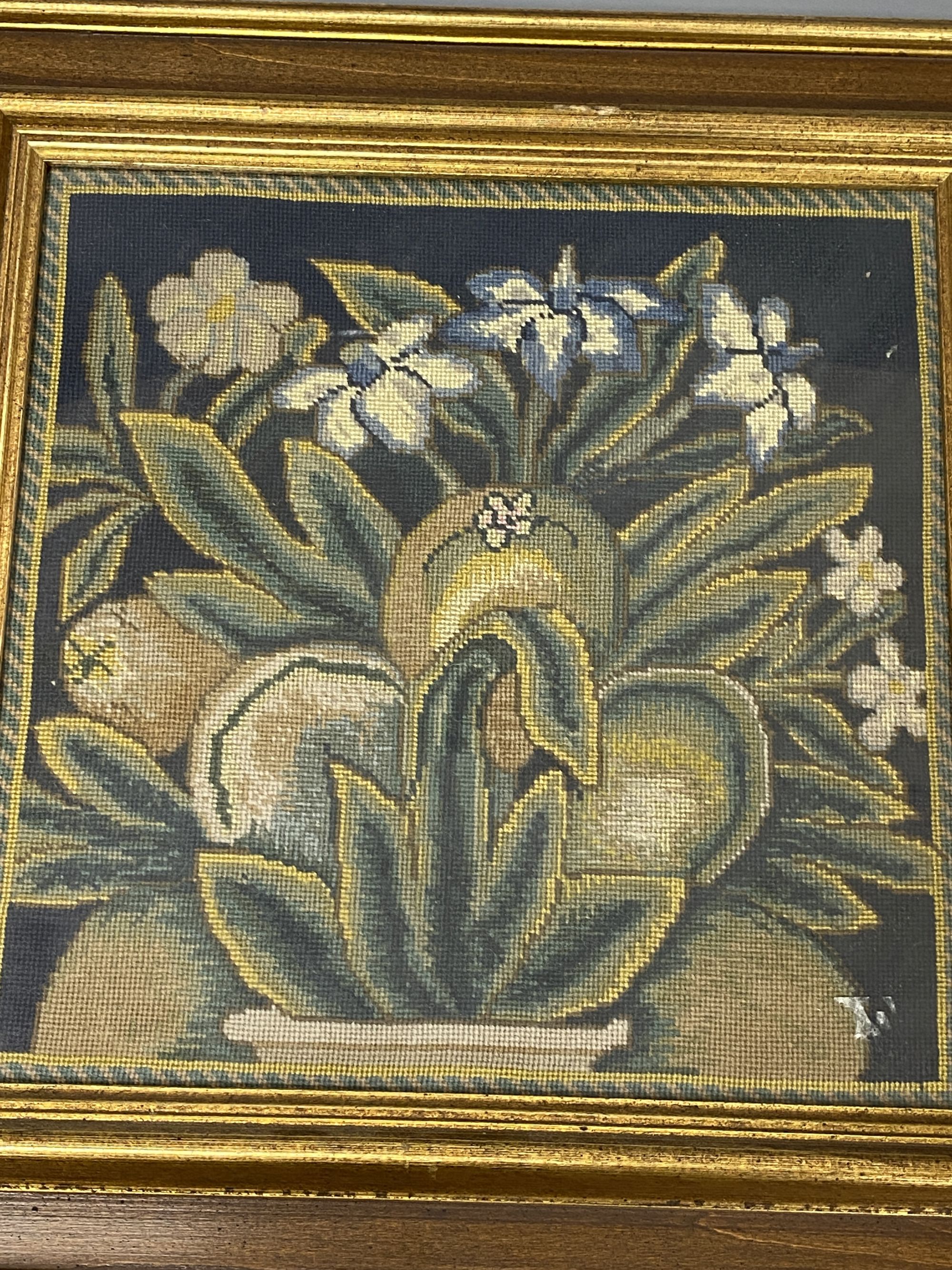 A 19th century petit point floral panel - Image 2 of 2