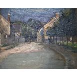 Leslie R. Poole Smith (Exh. 1908-1926), oil on card, French village street scene, 21 x 26cm
