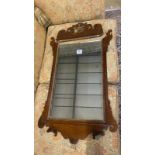 A George III style fret cut wall mirror, width height 94cm - in need of restoration