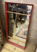 A 1950's rectangular painted wall mirror, width 95cm, height 49cm