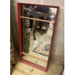 A 1950's rectangular painted wall mirror, width 95cm, height 49cm