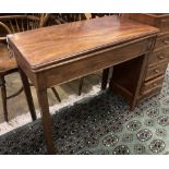 A George III mahogany folding rectangular card table, width 90cm depth 44cm height 74cm