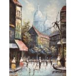French School, oil on canvas, View of the Sacre Coeur, signed Garber, 24 x 19cm