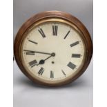 An American mahogany cased wall dial timepiece, 38.5cm