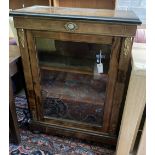 A Victorian walnut pier cabinet, width 76cm, depth 34cm, height 107cm