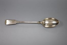 An early Victorian silver basting spoon, John James Whiting, London, 1838, 30.2cm, 5oz.