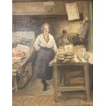Mostyn, oil on canvas, Fishmonger's Stall, signed, 45 x 35cm