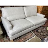 A modern contemporary two-seater sofa, length 206cm, width 102cm, height 98cm