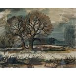 Rowland Suddaby (1912-1973), watercolour, Trees in a landscape, Studio stamp, 32 x 40cm studio