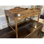 A George III style mahogany tray top table, width 71cm, depth 50cm, height 51cm