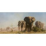 David Shepherd, limited edition print, 'Luangwa Evening', signed, 185/1500 and 'The Ivory is