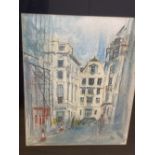 Nina Carroll (1932-1990), mixed media on paper, 'Regent Street', London, signed, 49 x 38cm