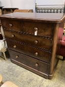 A Victorian mahogany chest, width 120cm, depth 56cm, height 119cm