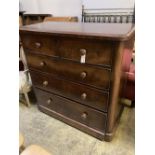 A Victorian mahogany chest, width 120cm, depth 56cm, height 119cm