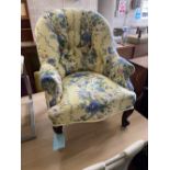 A Victorian upholstered sewing/nursing chair, width 66cm, depth 60cm, height 78cm