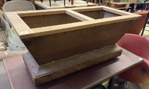 A Victorian and later simulated grain box seat ottoman (lacks upholstery), length 93cm, depth