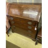 A George III mahogany bureau, width 91cm, depth 45cm, height 102cm