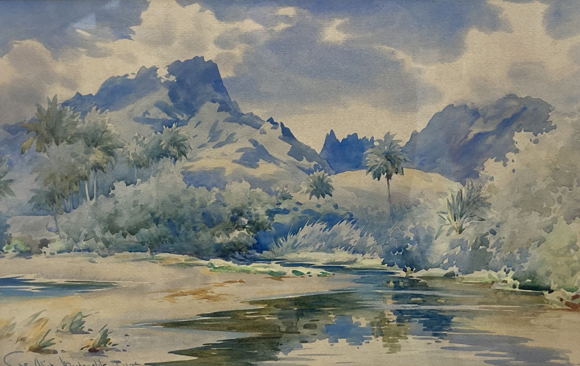 William Alister Macdonald, watercolour, Tahiti 1931, signed, 23 x 37cm