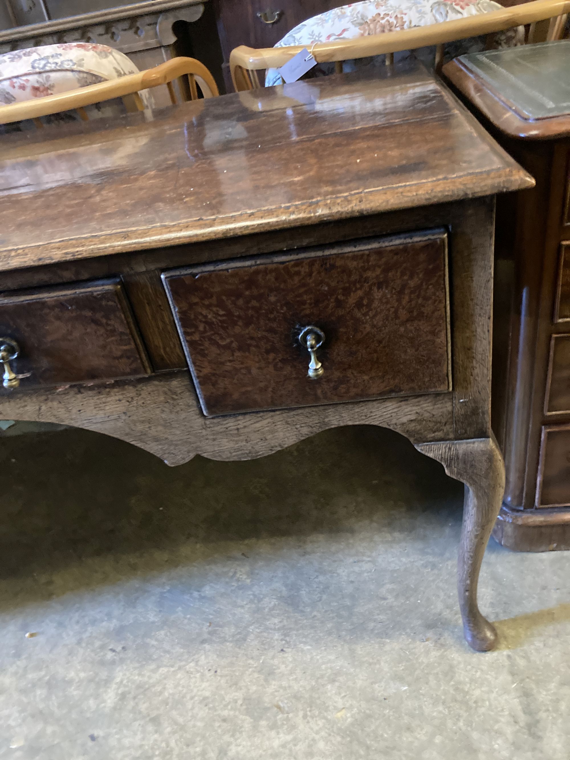 A Queen Anne-style oak side table, width 168cm, depth 74cm, height 76cm - Image 3 of 5