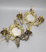 A pair of ormolu girandoles with lustres (a.f.)