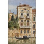 Laurenzio Laurenzi (1878-1946), watercolour, Desdemona's Palace, Venice, 1905, 25 x 16cm