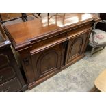 A Victorian mahogany chiffonier, length 136cm, depth 52cm, height 90cm