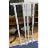 A 19th century carved painted wood plate rack, length 122cm, height 56cm