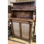 An early 19th century rosewood chiffonier fitted two-tier superstructure, width 79cm depth 36cm